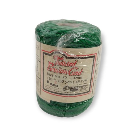Vectra Twisted Persian Cord Green Size No. 72 4mm 150 ft (50 yds) Macrame - Picture 4 of 4